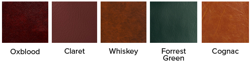 many different leather colour swatches