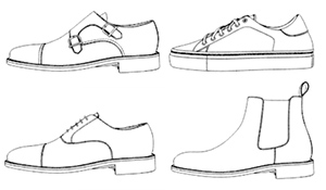 diagram of shoes